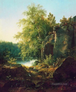 風景 Painting - ヴァラーム島の眺め 1858 古典的な風景 イワン・イワノビッチの森